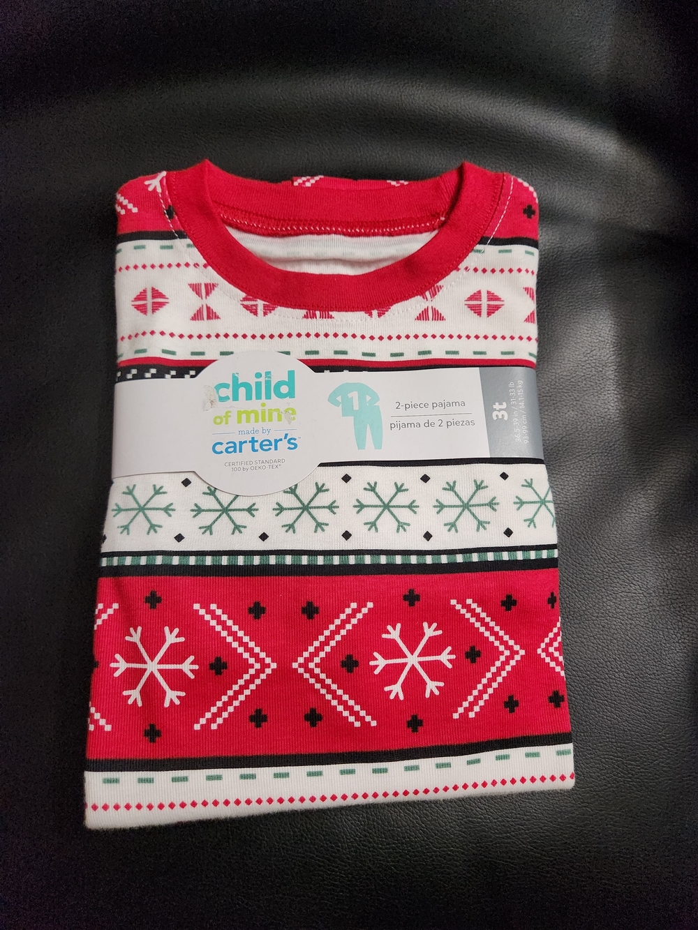 Carter's Red & White Snowflake Long Sleeve Pajamas Size 12M